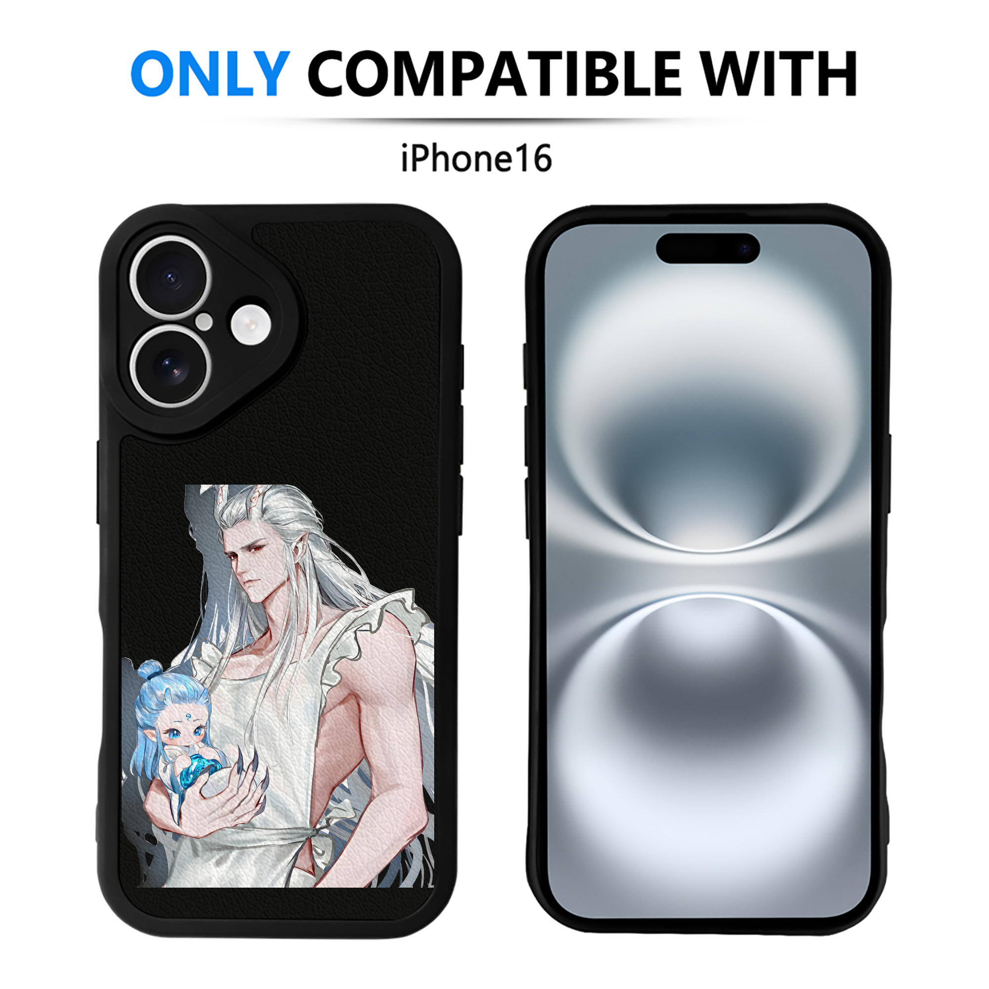 （画像用） Ne Zha 2 ナタ 魔童の大暴れ 【iPhone 16シリーズ対応】シリコンスマホケース（レザー調） 材質：シリコン